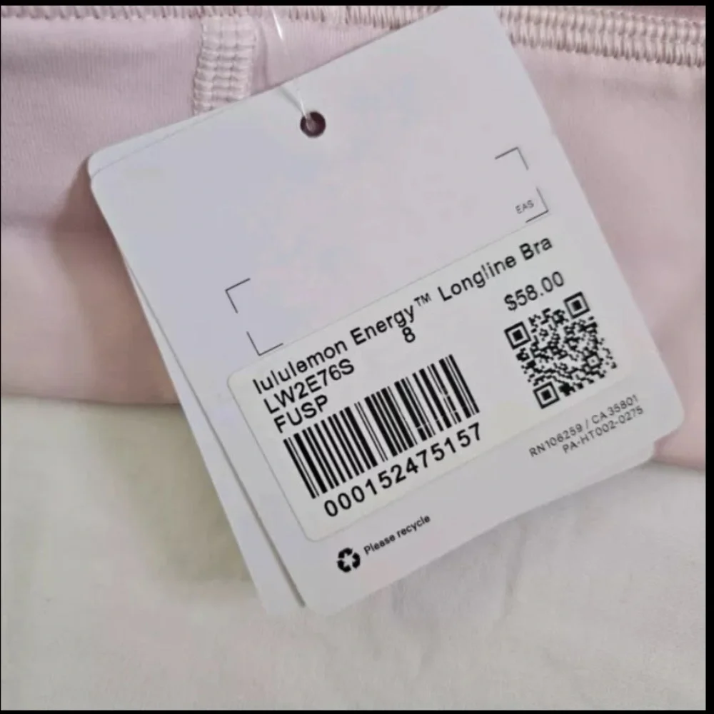 Lululemon Energy Longline Bra Medium Support FUSP Flush Pink Women's Size 8 - Picture 5 of 5